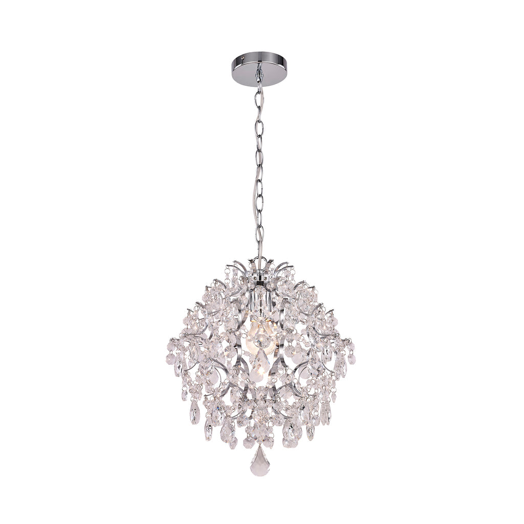 Baroque 1 Light Small Chandelier Chrome & Clear - LL002CH113S